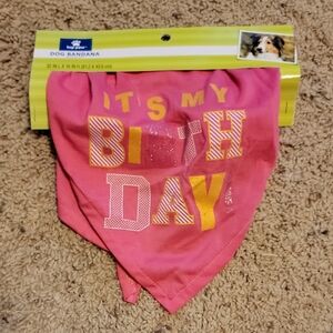 Top Paw Pink and Yellow Birthday Dog Bandana NWT